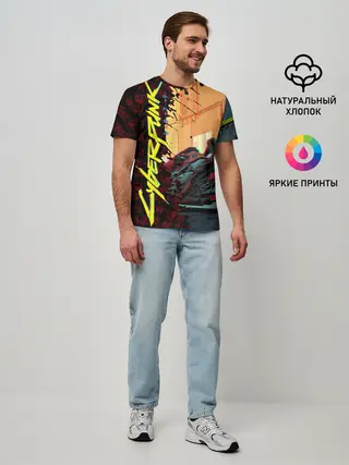 Мужская базовая футболка / Киберпанк
