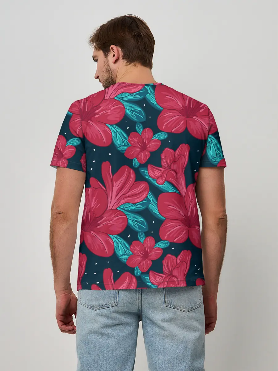 Мужская базовая футболка / Моника в цветах