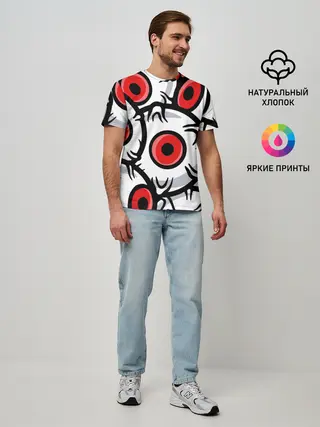 Мужская базовая футболка / ГЛАЗА ЗЛОДЕЯ | RED EYES