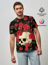 Мужская базовая футболка / Skull | Roses