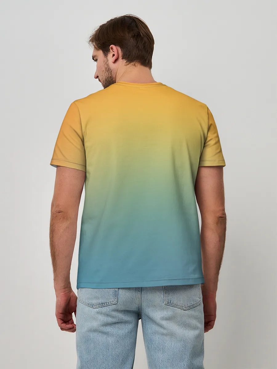 Мужская базовая футболка / Мягкий летний градиент