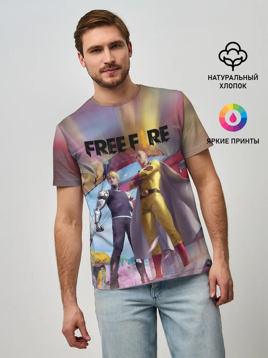 Мужская базовая футболка / FREEFIRE | САЙТАМА