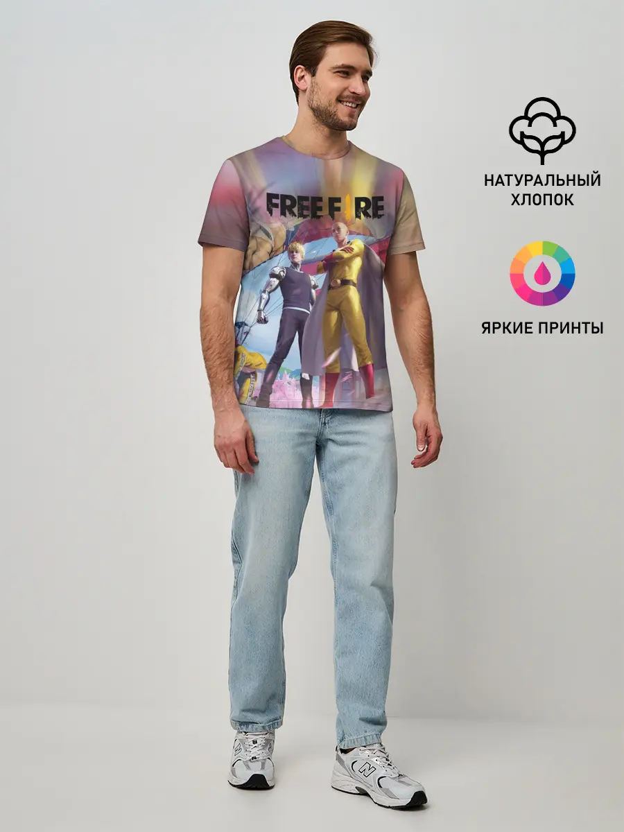 Мужская базовая футболка / FREEFIRE | САЙТАМА