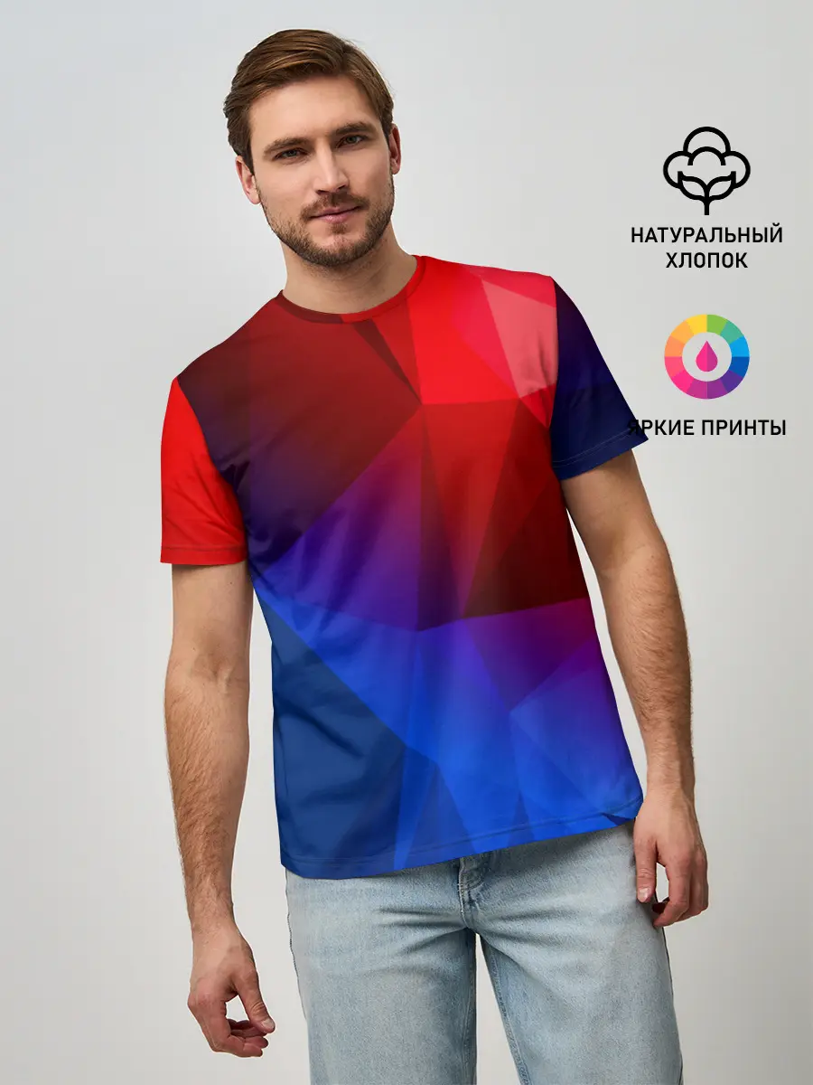 Мужская базовая футболка / RED&BLUE