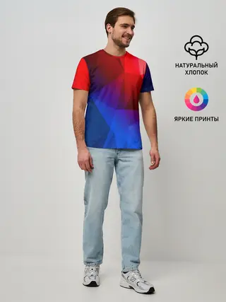 Мужская базовая футболка / RED&BLUE
