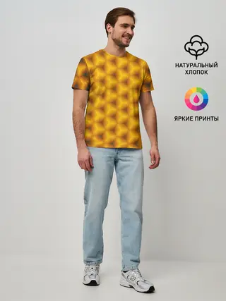 Мужская базовая футболка / Синие соты