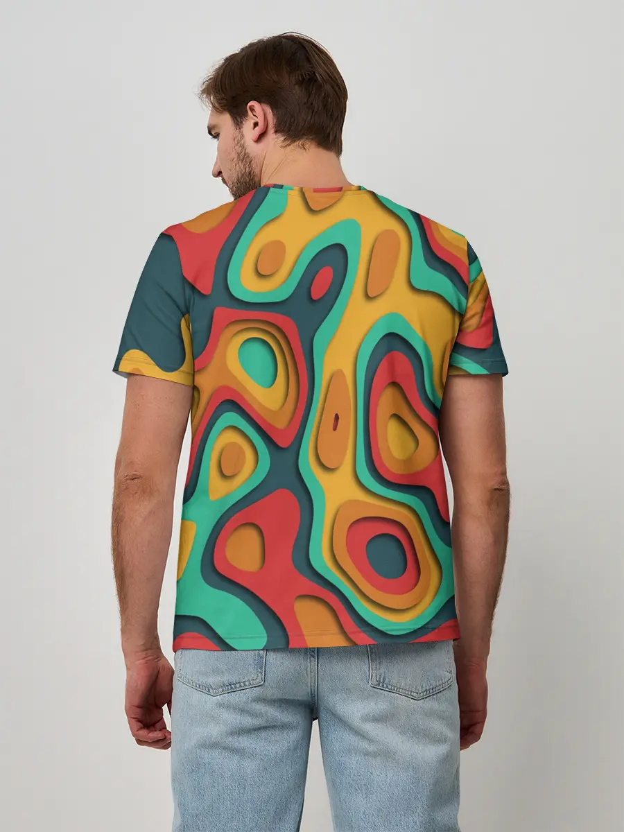 Мужская базовая футболка / 3D узор Color
