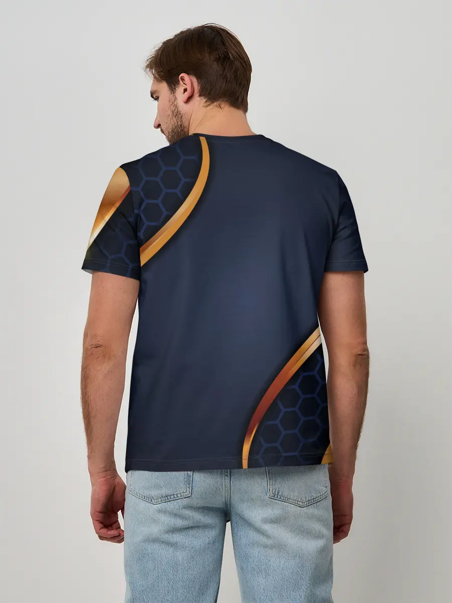 Мужская базовая футболка / 3D БРОНЯ ВСТАВКИ ЗОЛОТА