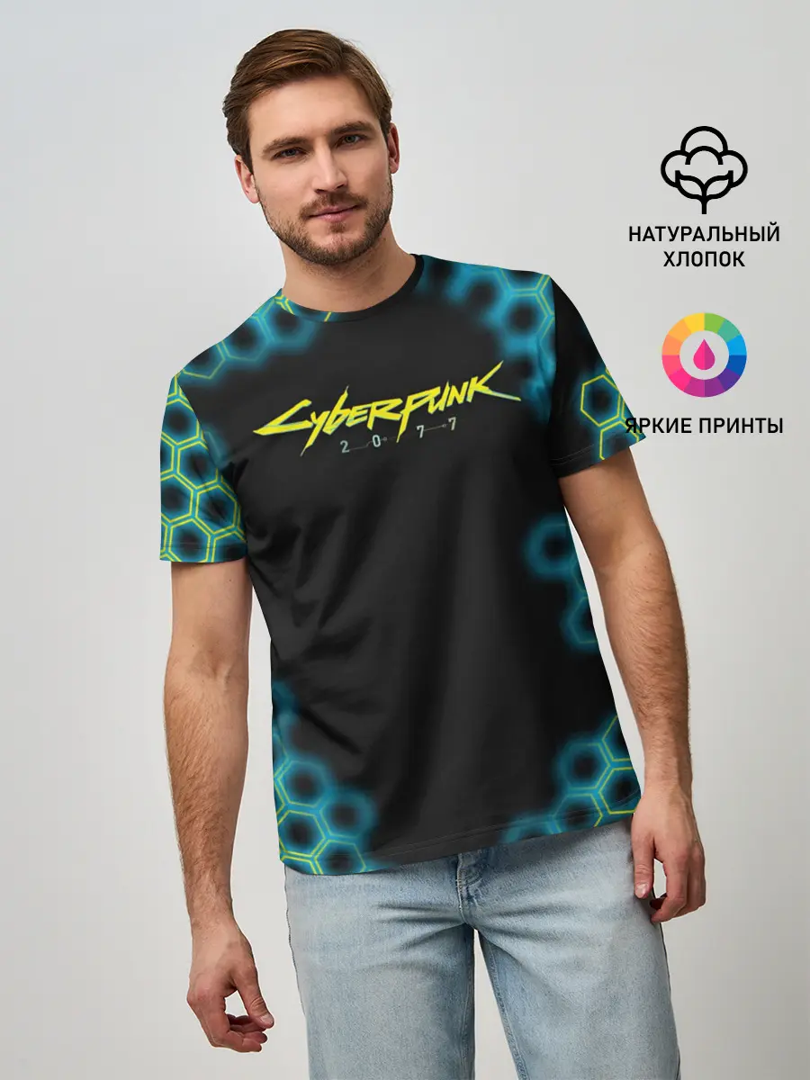 Мужская базовая футболка / CYBERPUNK 2077
