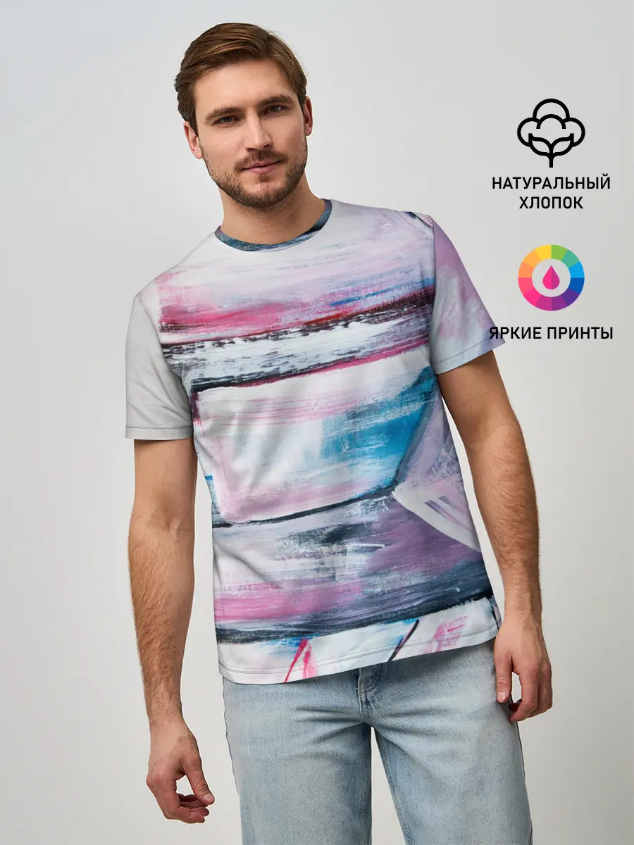 Мужская базовая футболка / Цветные мелки