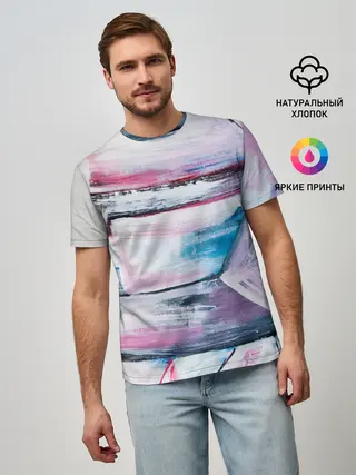 Мужская базовая футболка / Цветные мелки