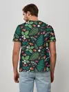 Мужская базовая футболка / Forest leaves invert