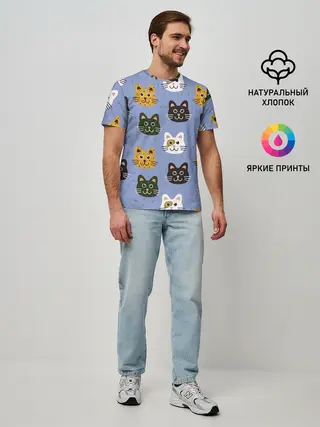 Мужская базовая футболка / Котики