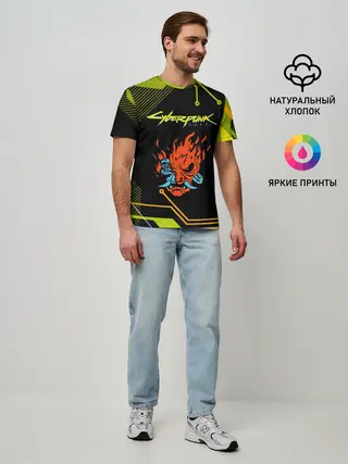 Мужская базовая футболка / CYBERPUNK 2077.