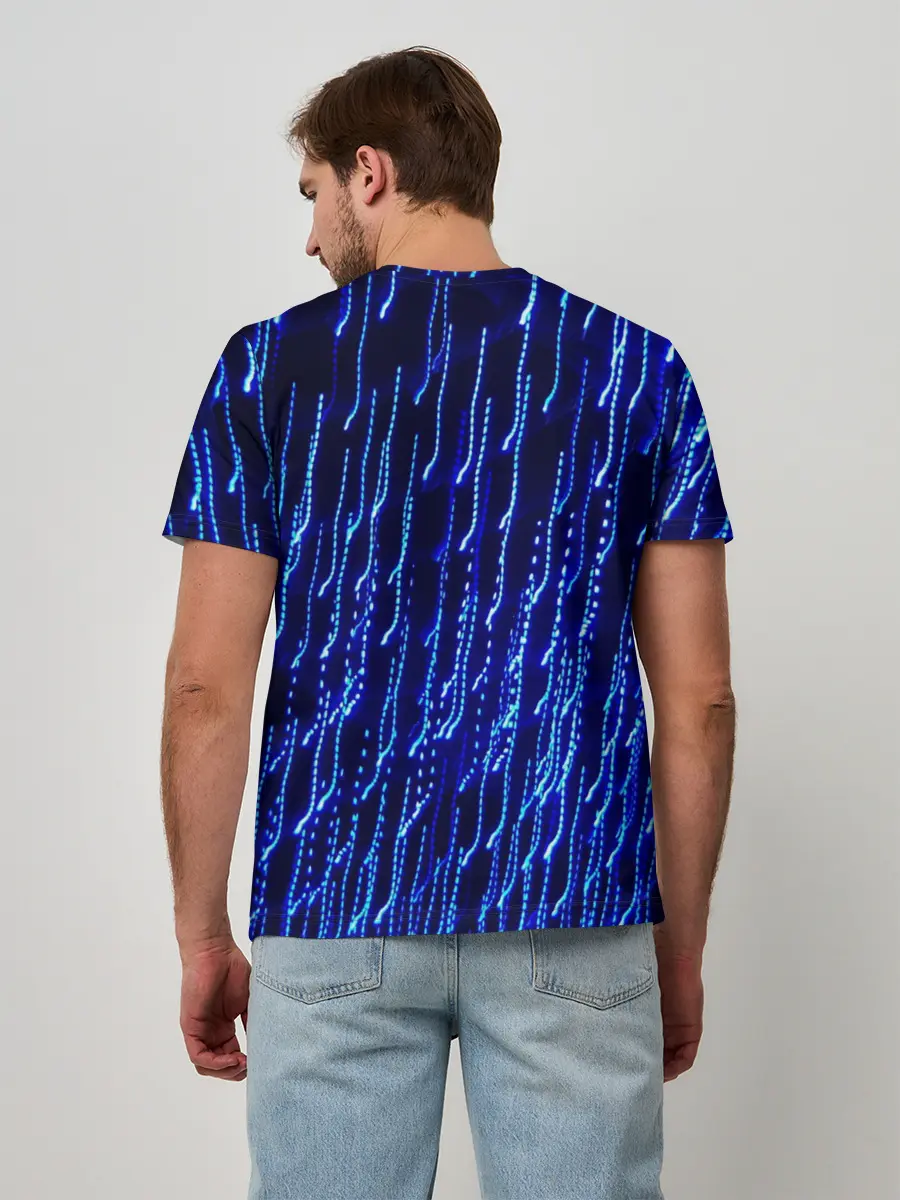 Мужская базовая футболка / Neon rain