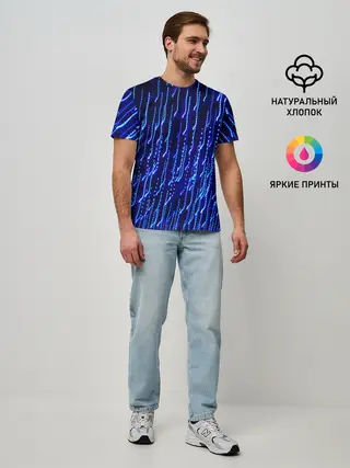 Мужская базовая футболка / Neon rain