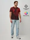 Мужская базовая футболка / Red-n-black okto