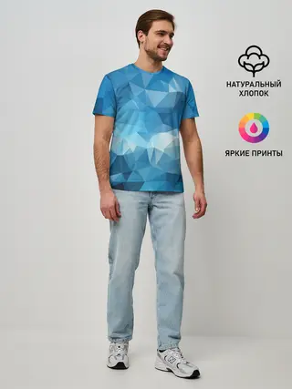 Мужская базовая футболка / Цифровое небо