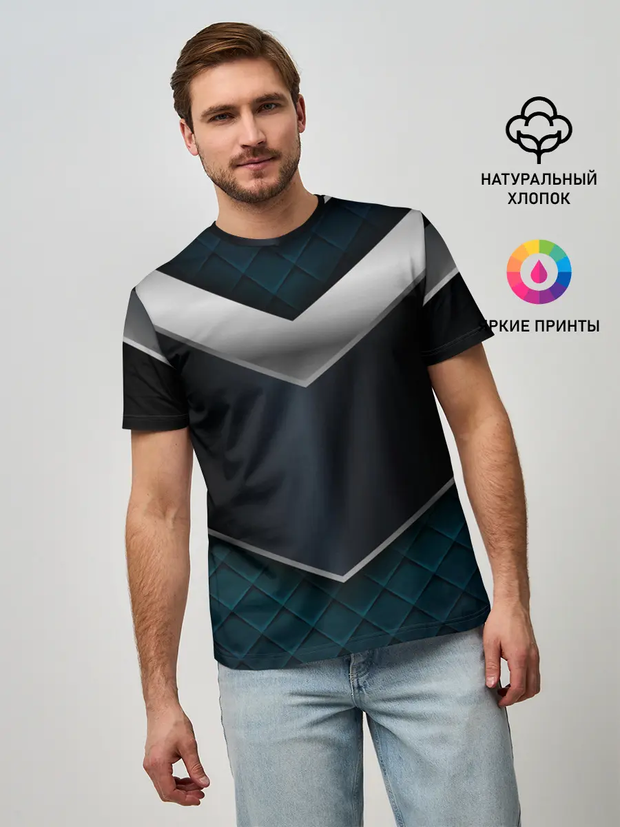 Мужская базовая футболка / 3D dark metal