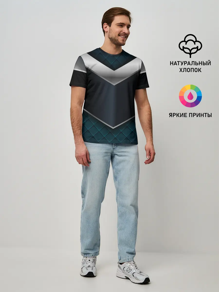 Мужская базовая футболка / 3D dark metal