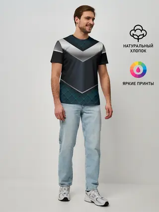 Мужская базовая футболка / 3D dark metal