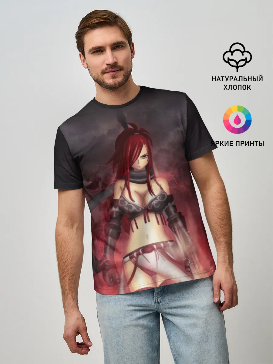Мужская базовая футболка / Алая Эльза