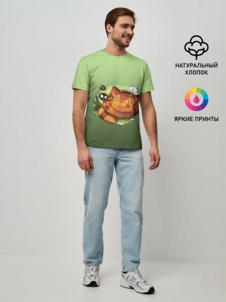 Мужская базовая футболка / Catbus Studio Ghibli Котобус