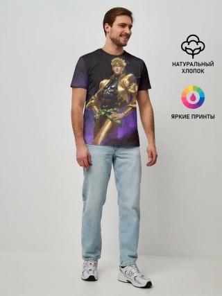 Мужская базовая футболка / Дио Брандо Космический из ДЖО джо