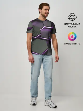 Мужская базовая футболка / Neon light