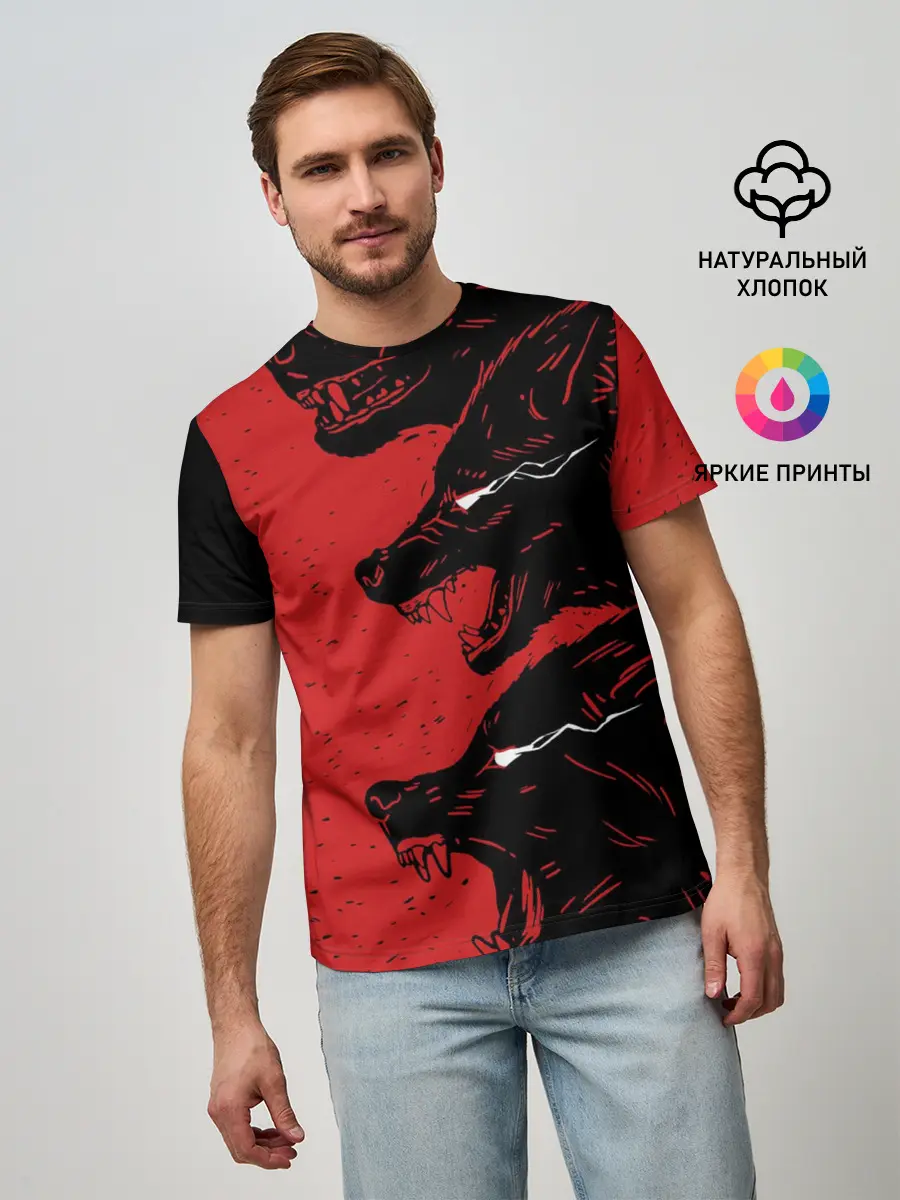 Мужская базовая футболка / Evil Wolves