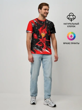 Мужская базовая футболка / HAZBIN HOTEL НОВОГОДНИЙ.