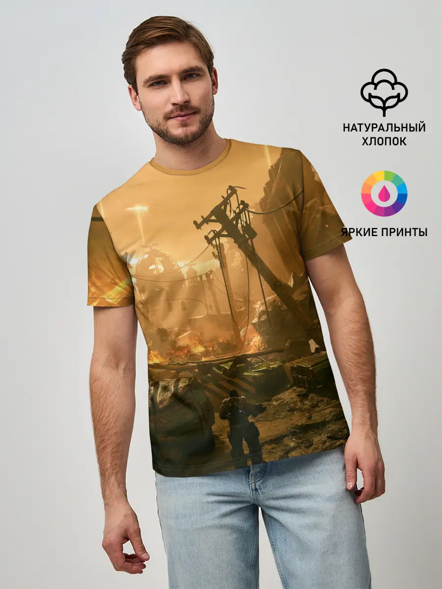 Мужская базовая футболка / GEARS OF WAR | ШЕСТЕРЕНКИ