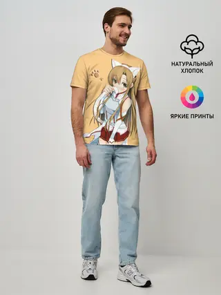 Мужская базовая футболка / неко Асуна