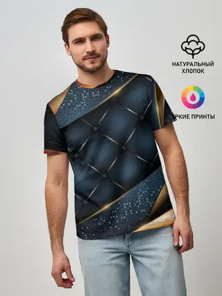 Мужская базовая футболка / 3D VIP GOLD CORNERS