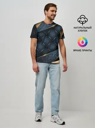 Мужская базовая футболка / 3D VIP GOLD CORNERS