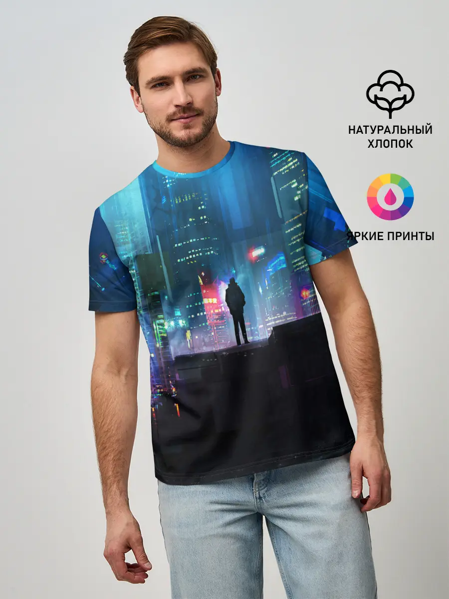 Мужская базовая футболка / CITY NEON