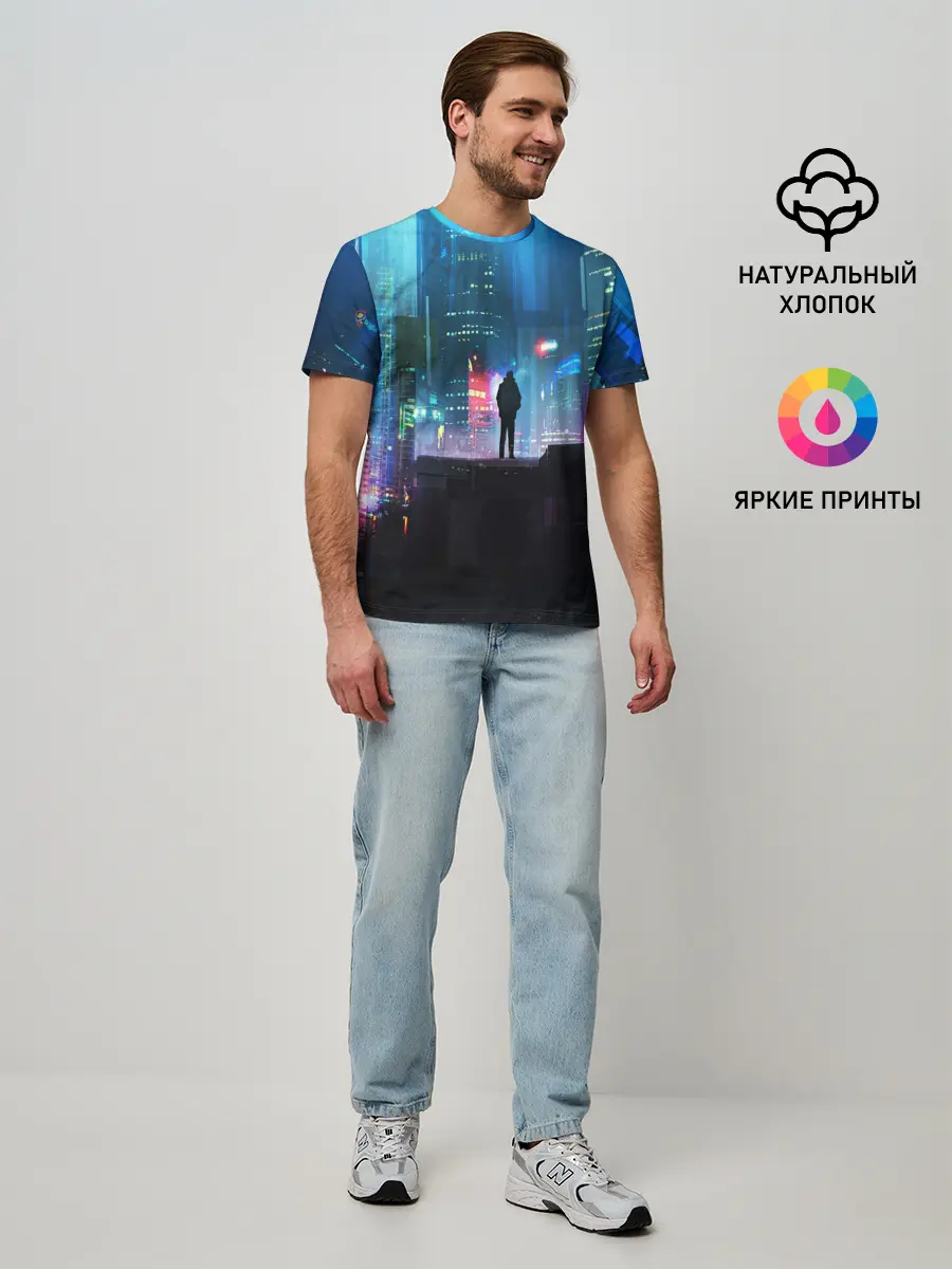 Мужская базовая футболка / CITY NEON