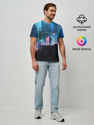 Мужская базовая футболка / CITY NEON