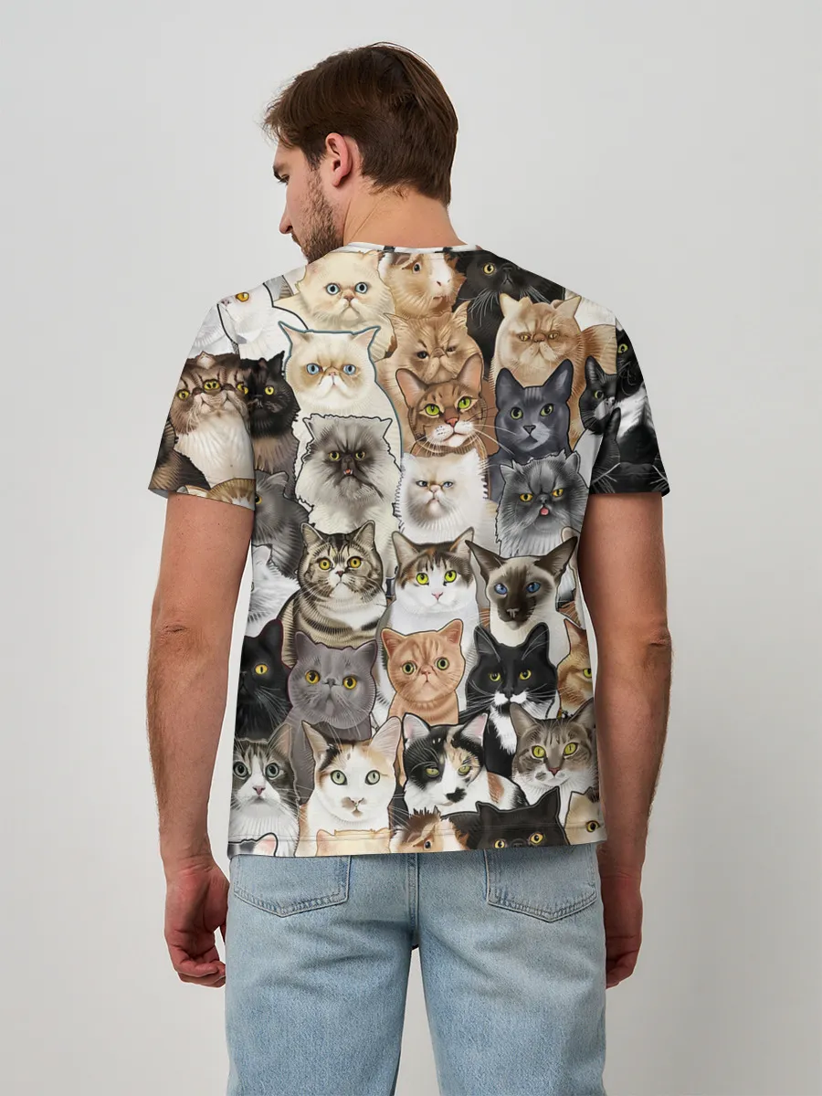 Мужская базовая футболка / Котики смешные