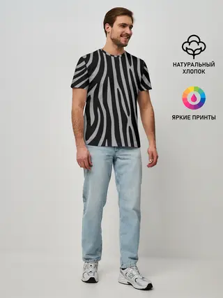 Мужская базовая футболка / Zebra Camouflage