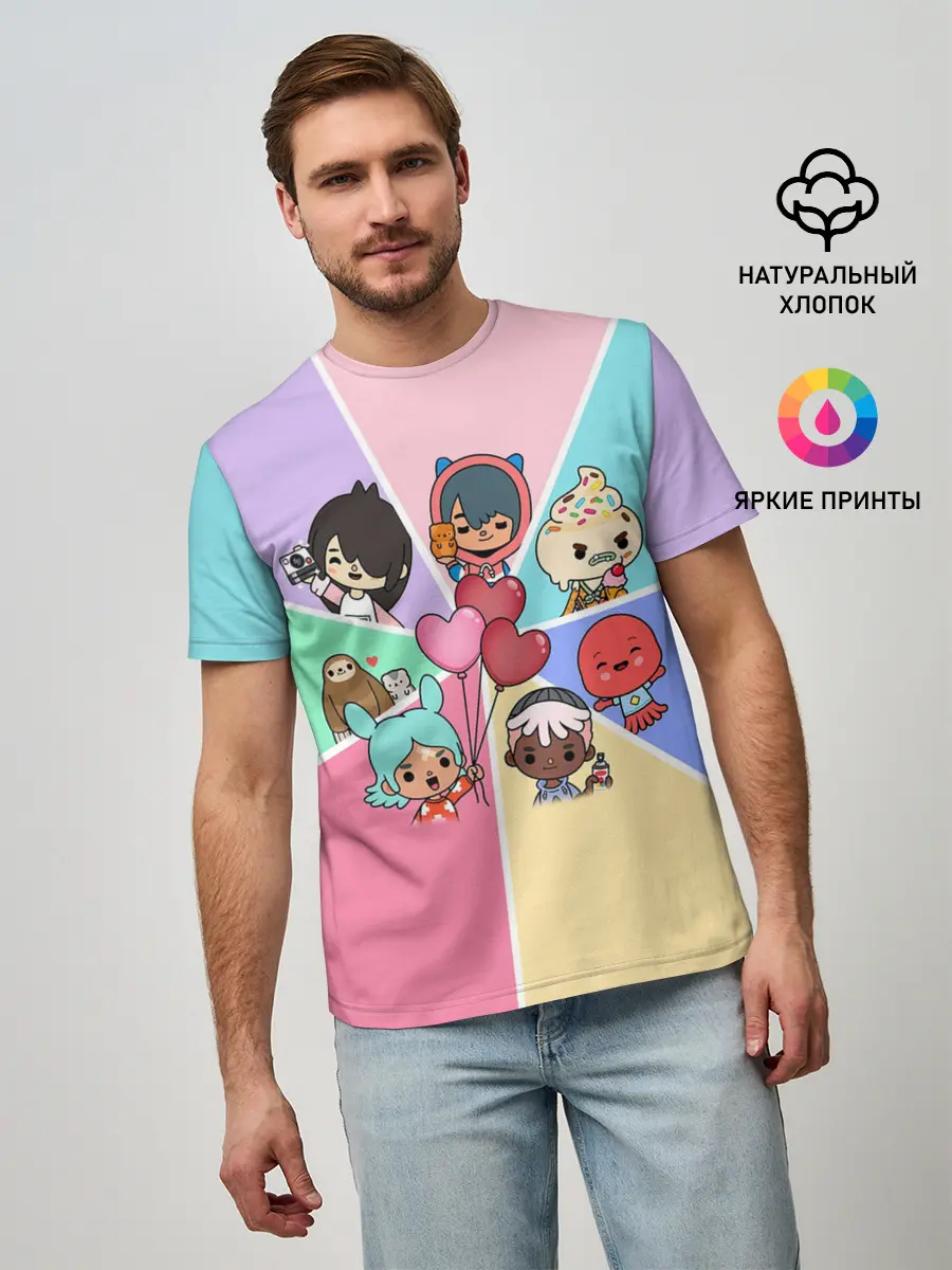 Мужская базовая футболка / TOCA BOCA WORLD HEROES / ТОКА БОКА