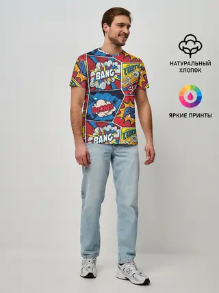 Мужская базовая футболка / Pop art pattern