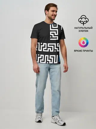 Мужская базовая футболка / Геометрический Минимализм