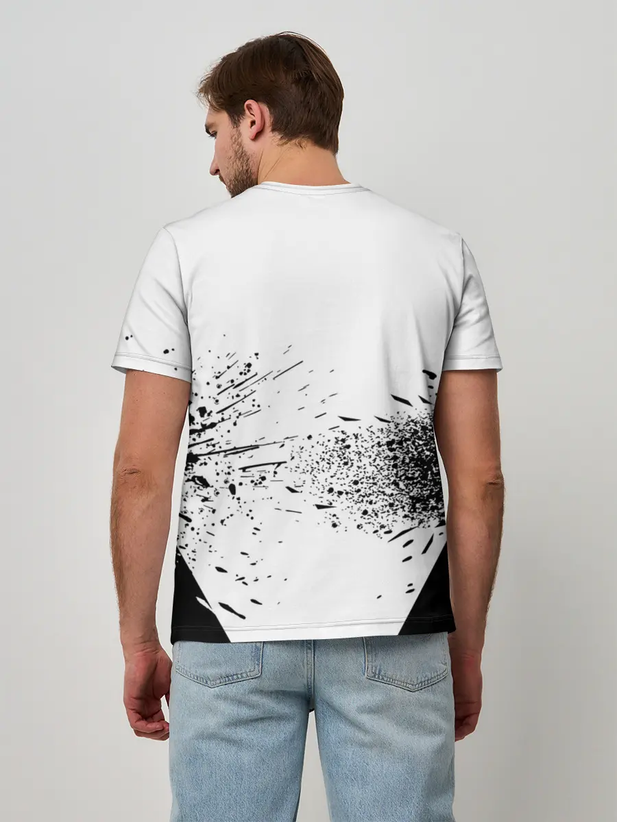 Мужская базовая футболка / Чёрный клевер с иероглифами