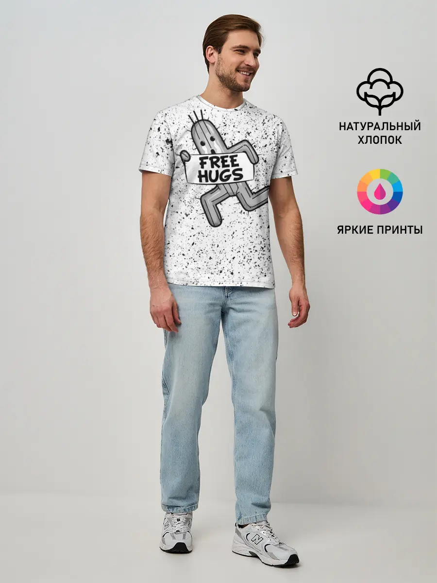 Мужская базовая футболка / FREE HUGS