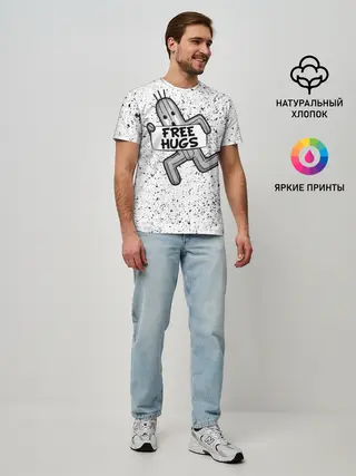Мужская базовая футболка / FREE HUGS