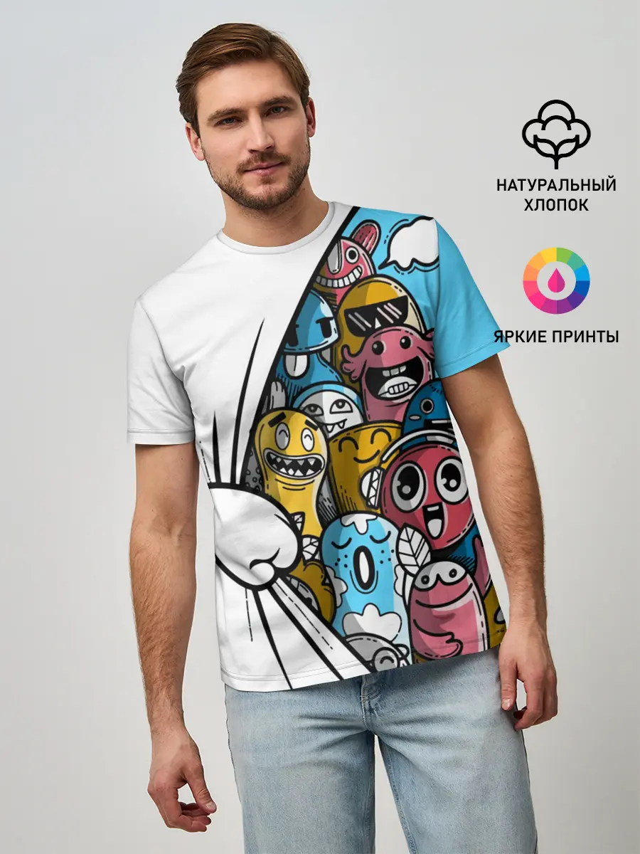 Мужская базовая футболка / Монстрики