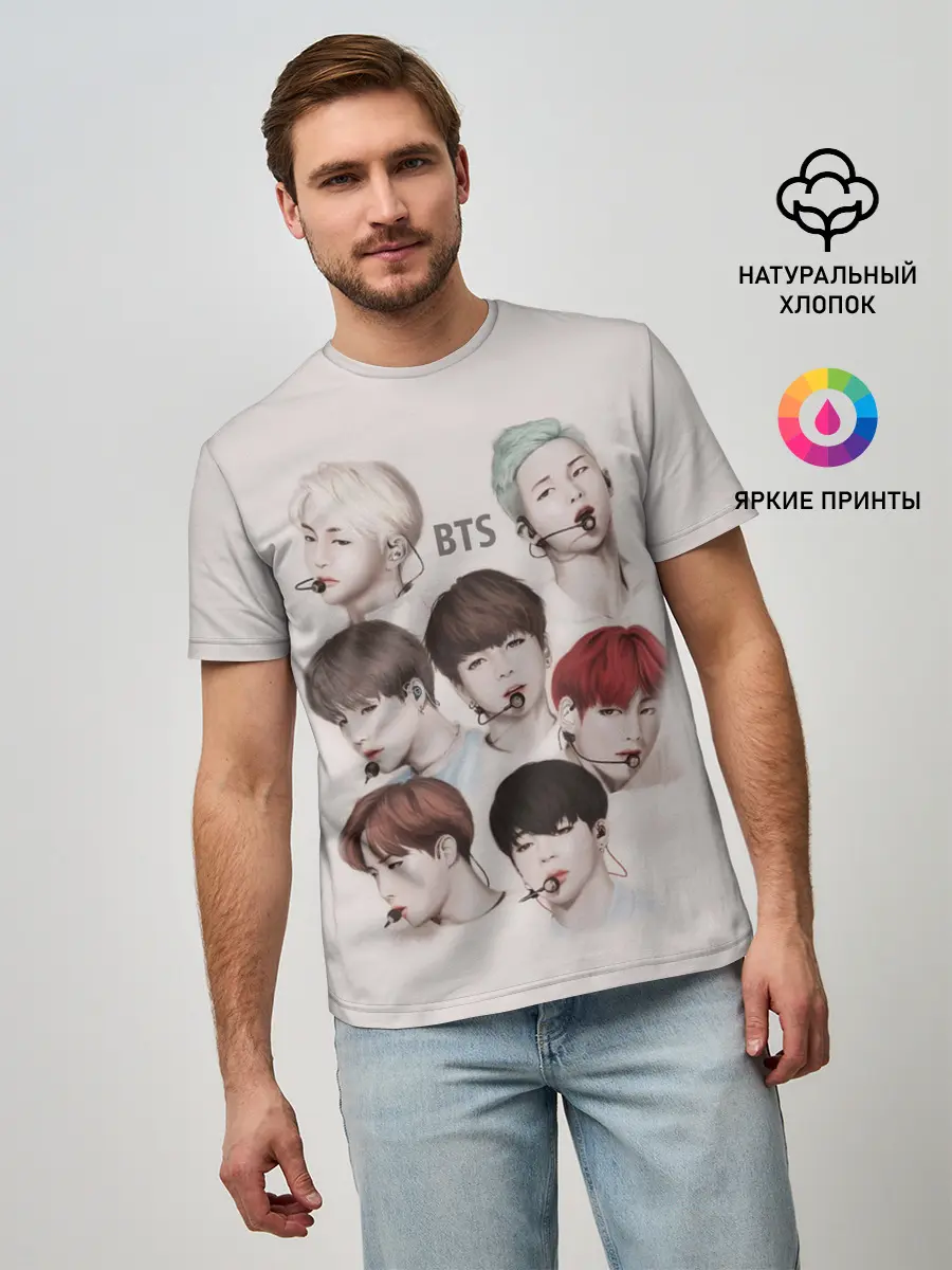 Мужская базовая футболка / BTS