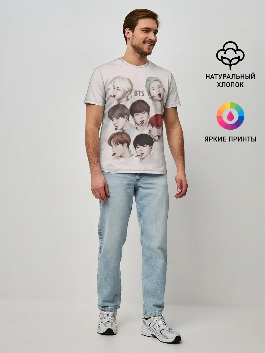 Мужская базовая футболка / BTS