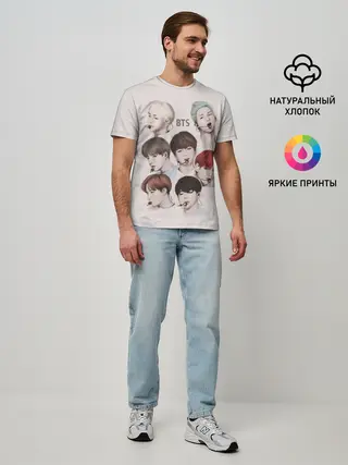 Мужская базовая футболка / BTS